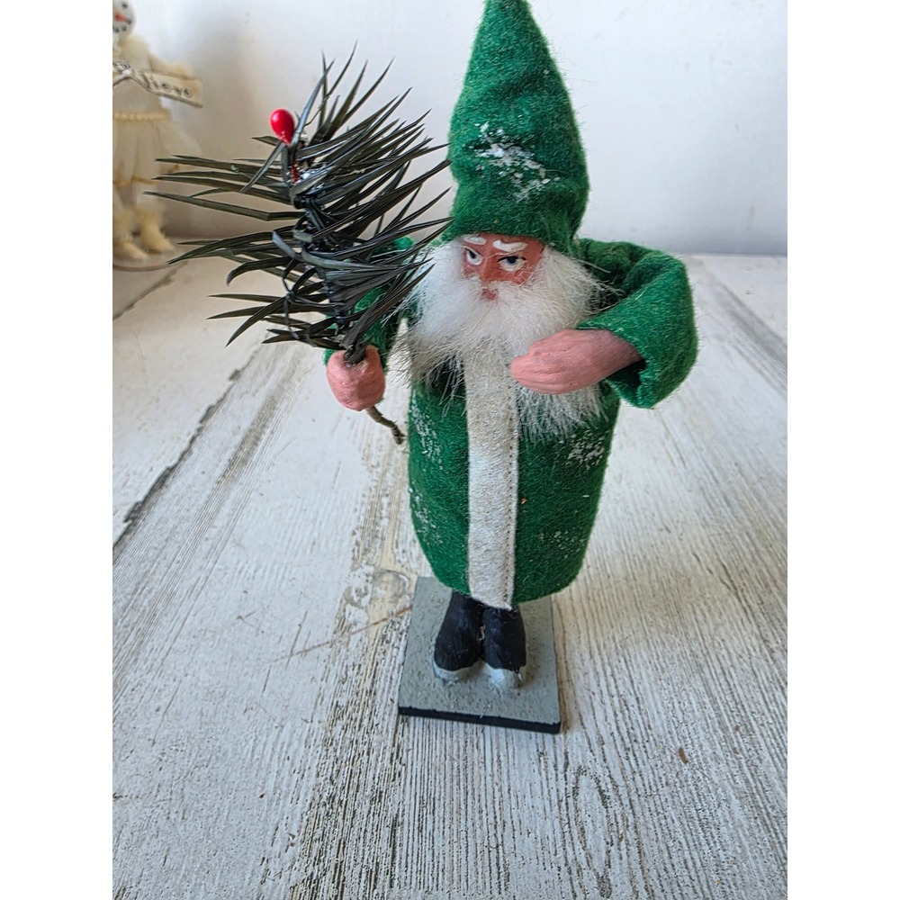 Scf vintage father Xmas Santa tree statue figurine decor sounds